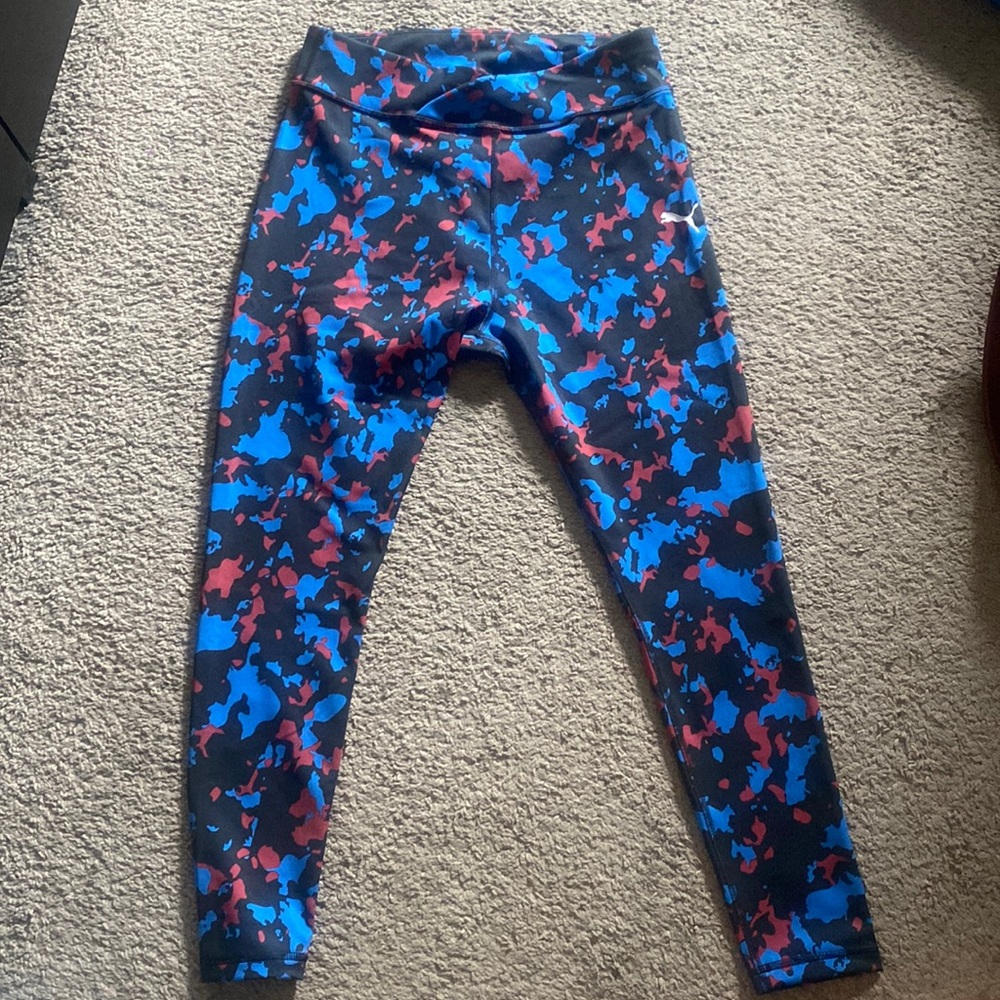 Puma blue/black/ pink workout pants.  Size medium.brand new never worn.
